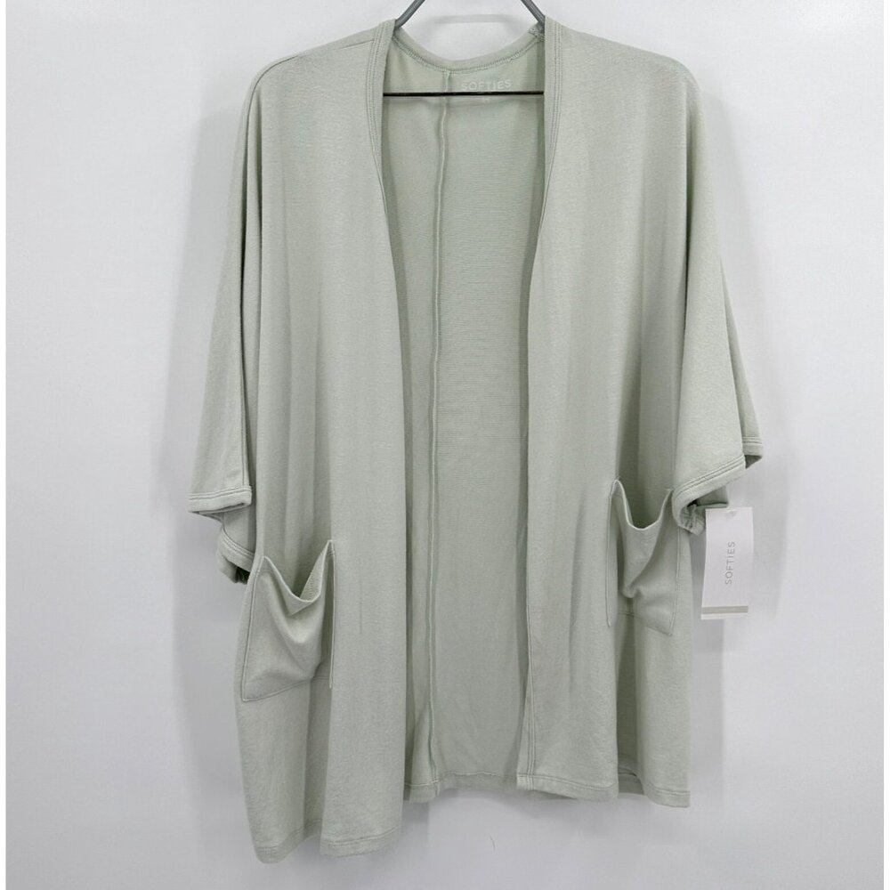 Softies 28" Dream Jersey Kimono Cardigan Short Sleeve in Sage size S/M NWT